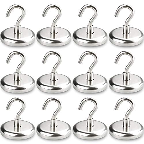 100LBS Heavy Duty Magnetic Hooks Strong Neodymium Magnet Hook for Home Workplace Office and Garage- 12pack Kitchen 